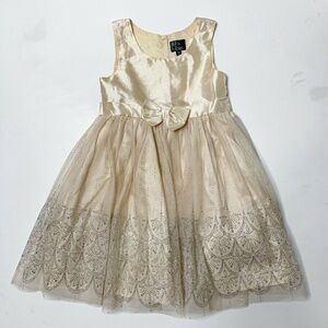 Pink & Violet Cream Dress Silver Glitter Formal Girl's Size 6